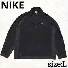 Nike FIT THERMA ブラック フリース ハーフジップ L ナイキ