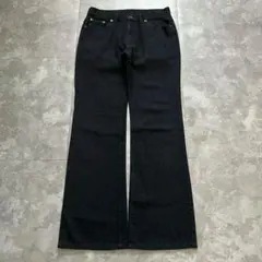 00s custom culture black flare denim Y2K