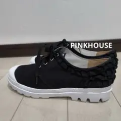 美品　PINKHOUSE ピンクハウス　スニーカー　靴ブラック　フリル　24.5