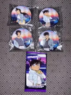 【即日発送】 セガラッキーくじ　名探偵コナン　I賞缶バッジ　4種セット　おまけ付