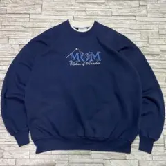 90s ヴィンテージ スウェット MOM 刺繍ロゴ レイヤード
