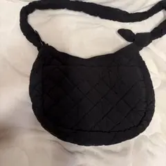 ブラック キルティング ショルダーバッグ