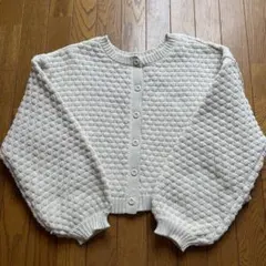 mily bilet アイボリー ニットカーディガン ボタン付き