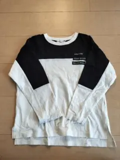 branshes 長袖カットソー 黒白 バイカラー130