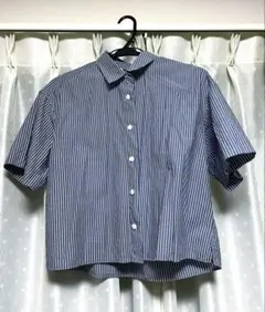 UNIQLO ウィメンズ ブルーストライプシャツ(半袖)