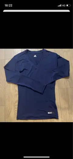 ネイビー Vネック 長袖 アンダーシャツ