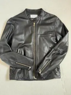 極美品✨エディフィス　ライダースジャケット　シングル　ダブルジップ　羊革　黒　L 2025年最新】EDIFICE メンズ レザージャケット・ライダースの