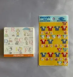 レトロ品！PEANUTS メモ帳 & SNOOPY シールセット