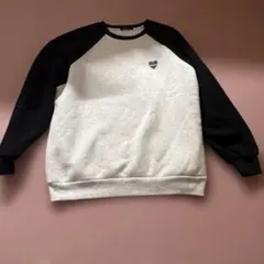 グレー ブラック ラグランスリーブ スウェット 長袖