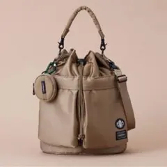 【未開封】スタバ コーヒービーンシェイプ ２WAY ツールバッグ ラテベージュ スタバ×PORTER コーヒービーンシェイプ 2WAY ツールバッグ 本体のみ
