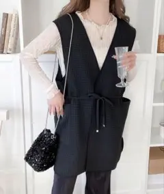 ベスト ジレ ブラック　未使用のサムネイル