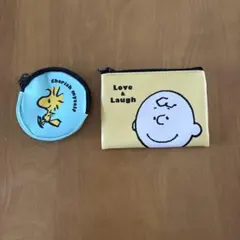 PEANUTS チャーリー・ブラウン ポーチ イエロー、ウッドストック小物入れ