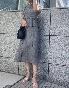 andmary Ruru gingham set up long - メルカリ