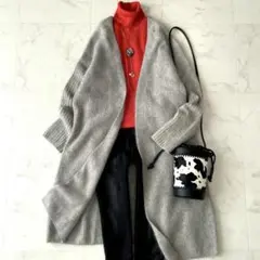 ロングカーディガン グレー