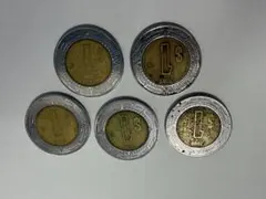 メキシコ 1ペソ硬貨 5枚セット