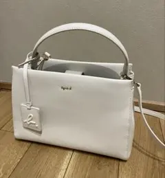 【美品】アニエスベー　2wayワンハンドルバッグ ホワイト