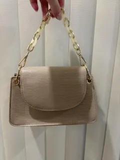 ベージュ コムサ　バッグ　パーティー　結婚式