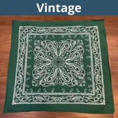 Vintage BANDANA ヴィンテージ　バンダナ　ペイズリー　グリーン