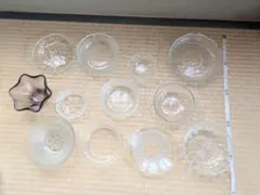 昭和レトロ ガラス食器 13点セット デザートボウル 皿