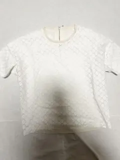 COMME CA ISM 半袖シャツ Mサイズ ホワイト レース 花柄