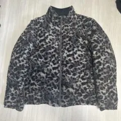 バイカー レオパード リバーシブル ダウンジャケット