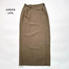 JURGEN LEHL ヨーガンレール リネン混 ラップ ロングスカート M 茶のサムネイル