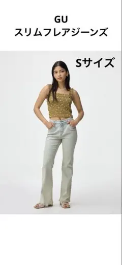 デニムパンツ gu スリムフレアジーンズ　221-356423 62 BLUE