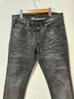 極美品 Dior Homme 07AWコーティングデニム27 デストロイプレーン 