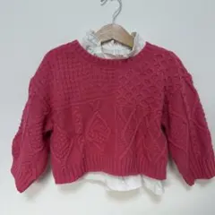 【BREEZE】ピンク ケーブル編み ニットセーター
