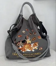 大容量　M 人気　ナイロン　ストラップつき　刺繍エコバッグ　トートバッグ