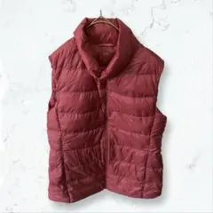 a3410 ユニクロ ウルトラライトダウンベスト ピンク L 軽量 防寒 無地