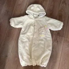 フード付きロンパース クリーム色