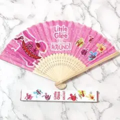 ROUND1 little glee 扇子 ピンク うちわ ラウンドワン センス