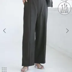 【UVカット・速乾】【リネンライク・シリーズ】ピンタックワイドスラックスパンツ