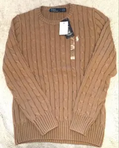 ⭐大人気カラー⭐新品未使用ポロラルフローレンコットンケーブルニット半袖/M POLO RALPH LAUREN ポロラルフローレン ケーブルニット セーター