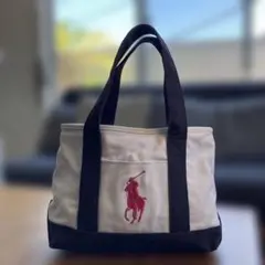 ラルフローレンRalph Lauren トートバッグ　ホワイト　ビッグポロのサムネイル