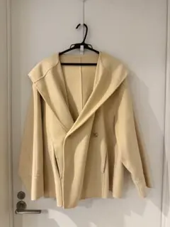 アダムエロペ　ウールリバーセーラーカラーショートコート