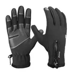 サイクリング グローブ 手袋 アウトドア スマホ 保温 防寒MAXブラック S