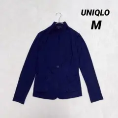 【ユニクロ】UVカット ジャージージャケット (M)ネイビー テーラード