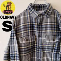 USA古着 OLDNAVY　ネルシャツS　グレーネイビー　チェック