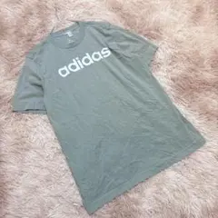 アディダス adidas（M相当）ロゴTシャツ カーキ 半袖 シンプル メンズ