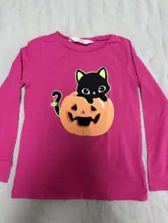 H&M キッズ 長袖カットソー ハロウィン 黒猫 122/128