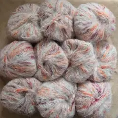 【新品未使用】モヘア毛糸　１0玉　250g　グラデーション　編み物　手芸　橙　赤