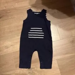 babyGap ネイビー ストライプポケットロンパース6m