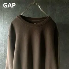 希少 00s GAP サーマル スウェット トレーナー ブラウン グランジY2K