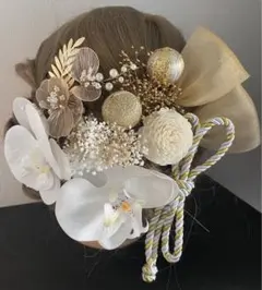 胡蝶蘭　和装髪飾り　結婚式　卒業式^ ^成人式　七五三。　NO.37