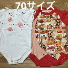 70サイズ　女の子夏服ロンパース セット