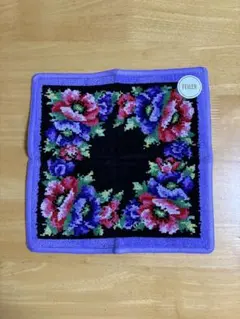 FEILER 花柄刺繍ハンカチ 約25cm