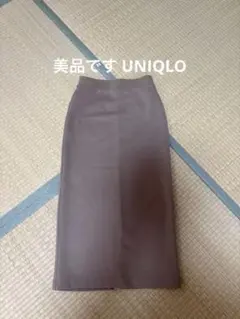 UNIQLOベージュ タイトスカート ウエストゴム紐付きSサイズ