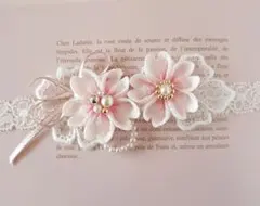 【new新作】ひな祭り初節句桜のベビーヘアバンド初節句雛まつりお食い初めお宮参り